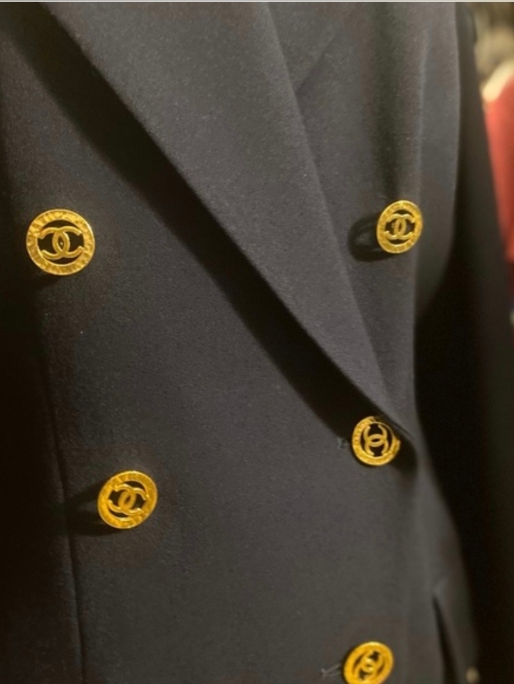Vintage Chanel Navy Wool Blazer - Picture 2 of 16